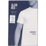 Alan Red - Derby O-Hals 2-Pack T-Shirts Wit Grijs - Heren - Regular-fit