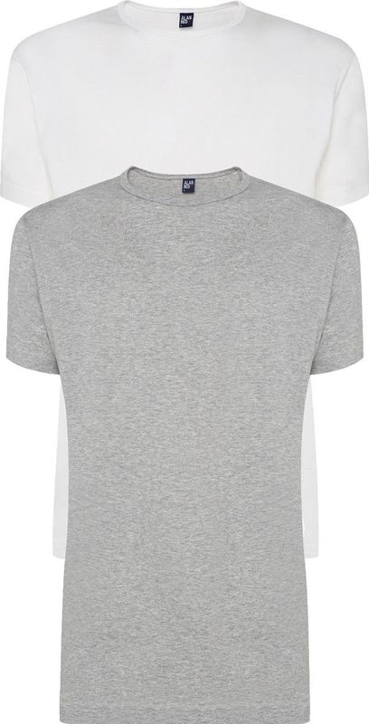 Alan Red - Derby O-Hals 2-Pack T-Shirts Wit Grijs - Heren - Regular-fit