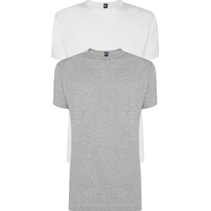 ALAN RED T-shirts Derby (2-pack) - O-hals - wit en grijs melange