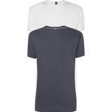 Alan Red - Derby O-Hals 2-Pack T-Shirts Wit Antraciet - Heren - Regular-fit