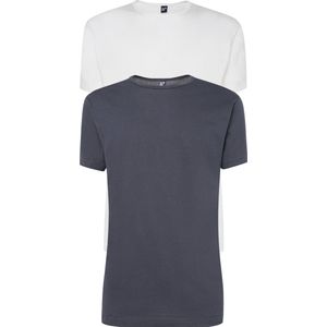 Alan Red - Derby O-Hals 2-Pack T-Shirts Wit Antraciet - Heren - Regular-fit