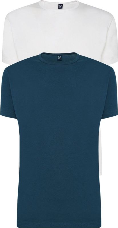 ALAN RED - Derby - T-shirts - Wit en Denim Blauw - 2-pack