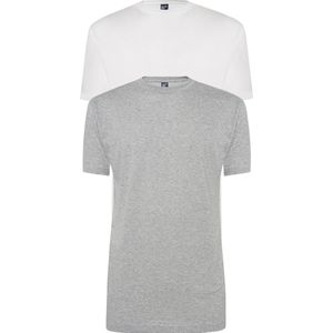 ALAN RED - Virginia - T-shirts - Wit en Grijs Melange - 2-pack - O-hals
