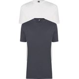 ALAN RED - Virginia - T-shirts - Wit en Antraciet Grijs - 2-pack