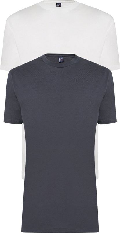 ALAN RED - Virginia - T-shirts - Wit en Antraciet Grijs - 2-pack