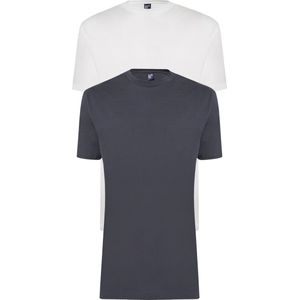 ALAN RED - Virginia - T-shirts - Wit en Antraciet Grijs - 2-pack