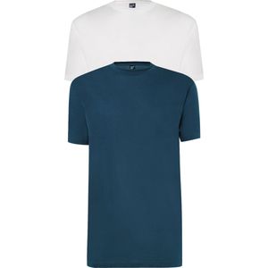 ALAN RED T-shirts Virginia (2-pack) - O-hals - wit en denim blauw