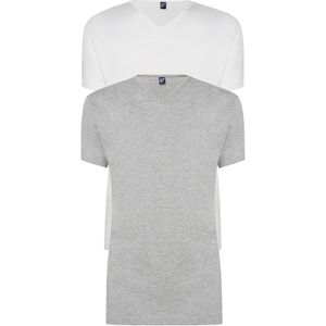 ALAN RED - Vermont - T-shirts - Wit en Lichtgrijs Melange - 2-pack