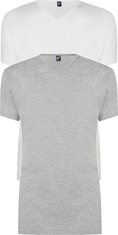 ALAN RED T-shirts Vermont (2-pack) - V-hals - wit en grijs melange
