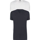 ALAN RED T-shirts Vermont (2-pack) - V-hals - wit en antraciet grijs