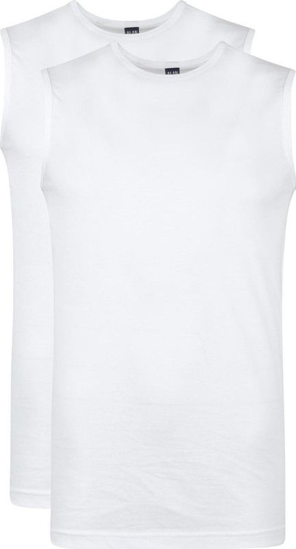Alan Red Singlets Montana (2-pack) - O-hals - wit -  Maat S