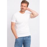 Alberto T-shirt West-Virginia 2-pack V-hals wit (3130N)
