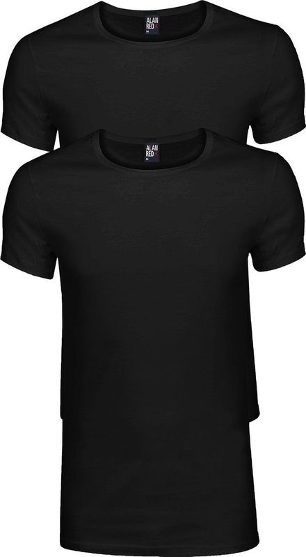 Alan Red Brede Ronde Hals James (2Pack) Zwart - Heren - Basic T-shirt
