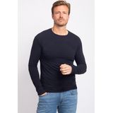 Alan Red - Olbia - Heren T-shirt - Navy - Katoen/Elastaan - Lange Mouw