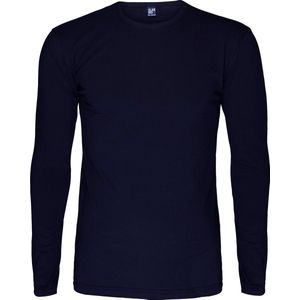 Alan Red - Olbia - Heren T-shirt - Navy - Katoen/Elastaan - Lange Mouw