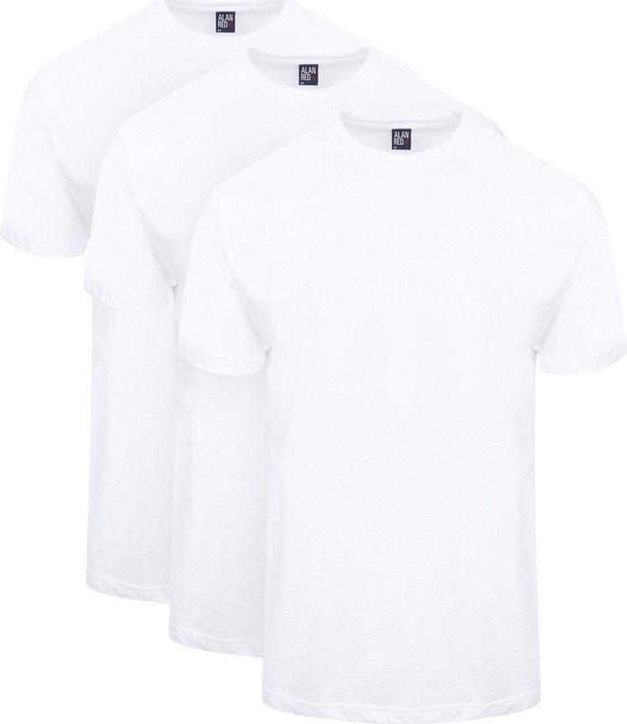 Alan Red - Virgina - T-shirt - Wit - Katoen - 3-pack