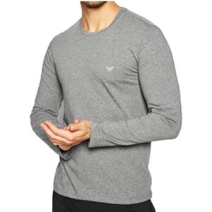 Emporio Armani - Longsleeve T-shirt - Grijs - Geborduurd Logo
