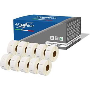 Aftertech 10 x 2525 25 x 25 mm compatibele zelfklevende etiketten (750 etiketten/rol = 7500 totaal) voor Dymo LabelWriter Seiko SLP etiketteermachines S0929124 10 x 2525