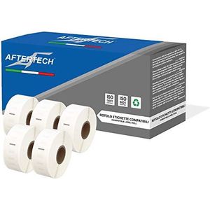 Aftertech 5 x 11352 25 x 54 mm plakband rollen compatibel (500 etiketten/rol = 2500 in totaal) voor Dymo LabelWriter S0722520 5x11352