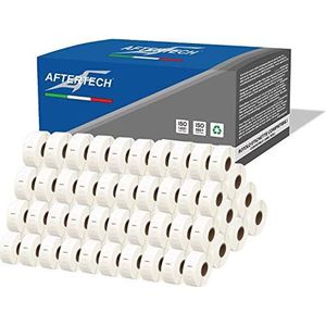 Aftertech S0722520 11352 100 rollen met zelfklevende etiketten compatibel met Dymo LabelWriter en Seiko SLP, 500 etiketten/rol = 50000 in totaal, etiketteermachines, printers, 25 x 54 mm