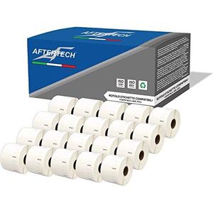Aftertech 20 x 11354 57 x 32 mm rollen compatibele zelfklevende etiketten (1000 etiketten/rol = 20.000 in totaal) voor Dymo LabelWriter Seiko SLP labelprinter S0722540 20 x 11354