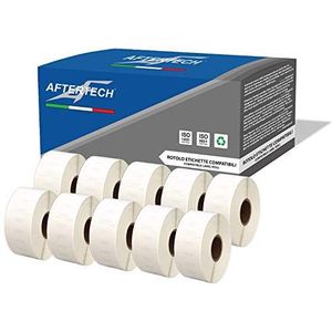 Aftertech 10 x 11355 19 x 51 mm compatibele zelfklevende etiketten (500 etiketten/rol = 5000 in totaal) voor Dymo LabelWriter Seiko SLP etiketteermachines S0722550 10 x 11355