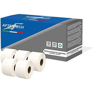 Aftertech 5 x 11356 41 x 89 mm compatibele labelrollen (300 etiketten/rol = 1500 totaal) voor Dymo LabelWriter Seiko SLP labelprinter S0722560 5 x 11356