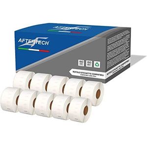 Aftertech 10 x 99012 36 x 89 mm rollen compatibele zelfklevende etiketten (260 etiketten/rol = 2600 in totaal) voor Dymo LabelWriter Seiko SLP labelprinter S0722400 10 x 99012