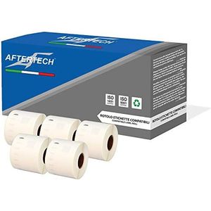 Aftertech 5 x 99015 54 x 70 mm plakband rollen compatibel (320 etiketten/rol = 1600 totaal) voor Dymo LabelWriter Seiko SLP labelprinter S0722440 5 x 99015