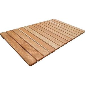 Castelmerlino 119 douchematten van larikshout met geschroefde latten 105 x 63 cm voor doucheborden 120 x 80 cm