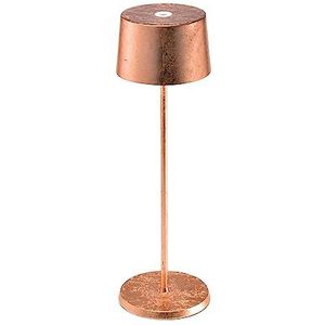 Zafferano Olivia Pro Copper Leaf LED tafellamp, oplaadbaar en dimbaar - LD0850BFR