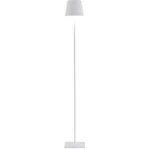 Zafferano, Poldina L Lamp, Oplaadbare Snoerloze Vloerlamp met Touchbediening, Geschikt voor Binnen en Buiten, Dimmer, 2200-3000 K, Instelbare Hoogte 52-122 cm, Kleur Wit