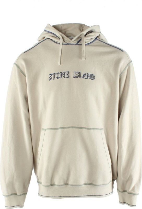 Stone Island - Ivory Cotton Hoodie - Beige - Katoen