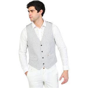 Gianni Lupo, Heren, Pakken, Grijs, Maat: S Linnen,