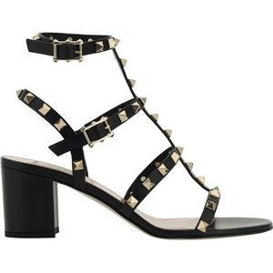 Valentino Garavani - Rockstud 60 - Leren Sandalen - Zwart