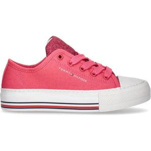 Lage sneakers in stof Beverly met veters TOMMY HILFIGER KIDS. Polyester materiaal. Maten 38. Roze kleur