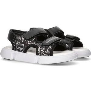 Calvin Klein Sandalen - Zwart m. Allover Logo - Calvin Klein - 30 - Sandalen