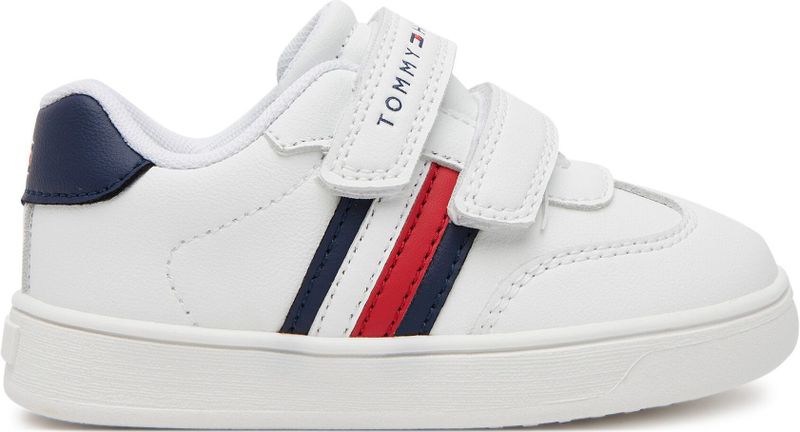 Tommy Hilfiger - Sneakers - Wit - Imitatieleer - Klittenbandsluiting