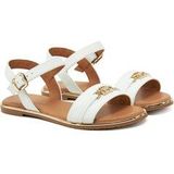 Glitter-Sandaal - Wit/Goudkleur - Synthetisch - Gespsluiting