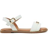 Glitter-Sandaal - Wit/Goudkleur - Synthetisch - Gespsluiting