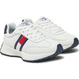 Runners - Retro Sneaker - Wit/Blauw - Vetersluiting - Laag