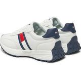 Runners - Retro Sneaker - Wit/Blauw - Vetersluiting - Laag