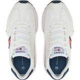Runners - Retro Sneaker - Wit/Blauw - Vetersluiting - Laag