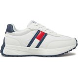 Runners - Retro Sneaker - Wit/Blauw - Vetersluiting - Laag