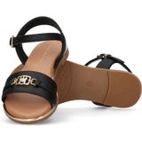 Glitter - Sandaal - Zwart Goudkleur - Gespsluiting - Synthetisch