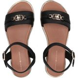 Glitter - Sandaal - Zwart Goudkleur - Gespsluiting - Synthetisch