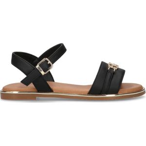 Glitter - Sandaal - Zwart Goudkleur - Gespsluiting - Synthetisch