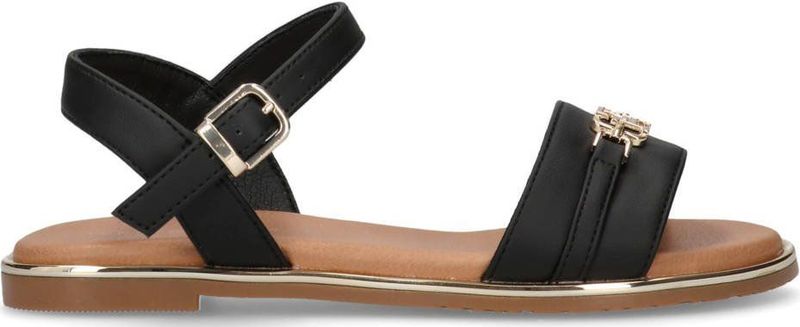 Glitter - Sandaal - Zwart Goudkleur - Gespsluiting - Synthetisch