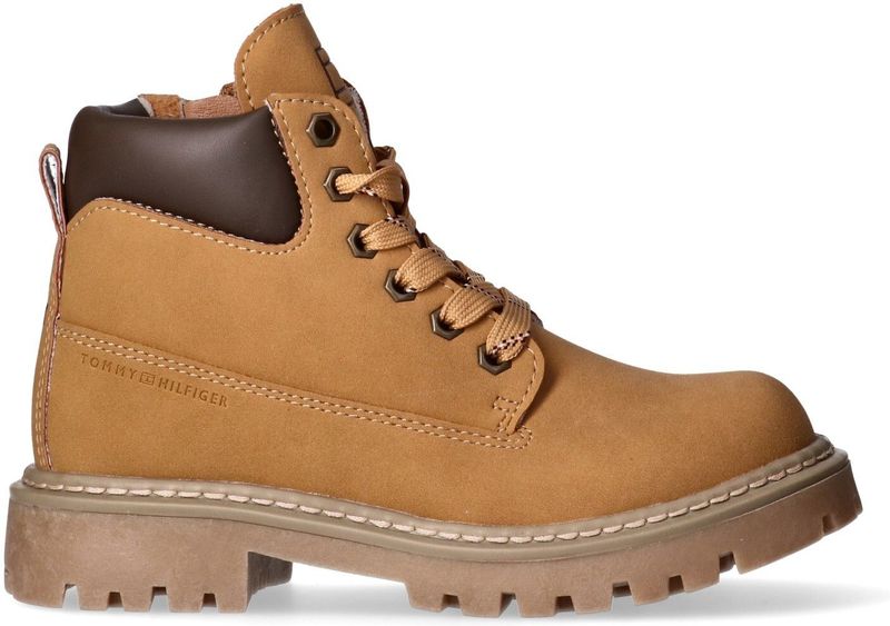 Tommy Hilfiger - Veterboots - Okerkleur - Vetersluiting - Synthetisch