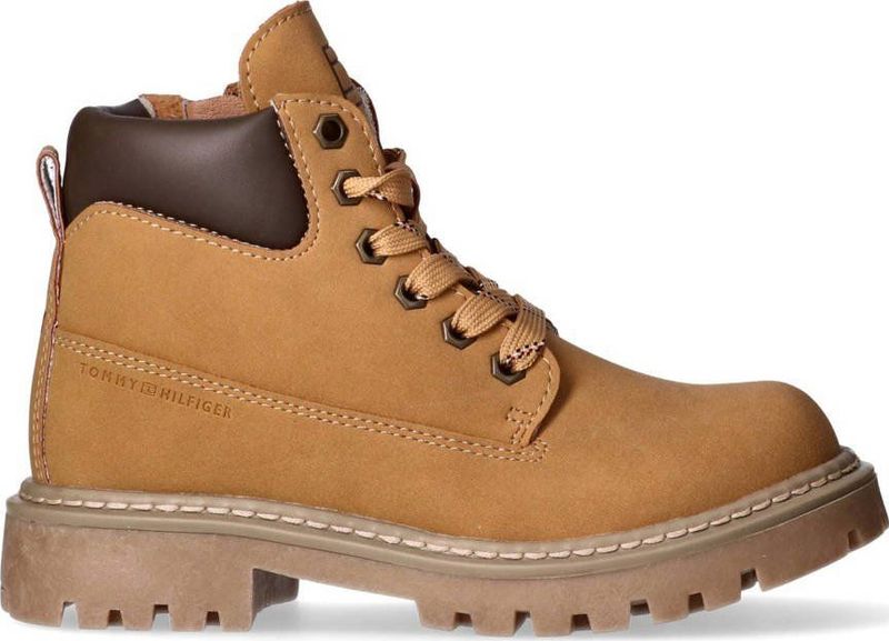 Tommy Hilfiger - Veterboots - Okerkleur - Vetersluiting - Synthetisch